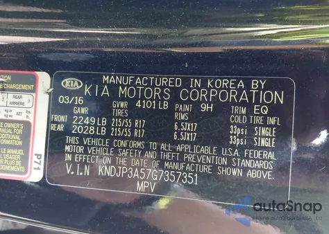 2016 Kia Soul + z USA, uszkodzony, nr VIN KNDJP3A57G7357351